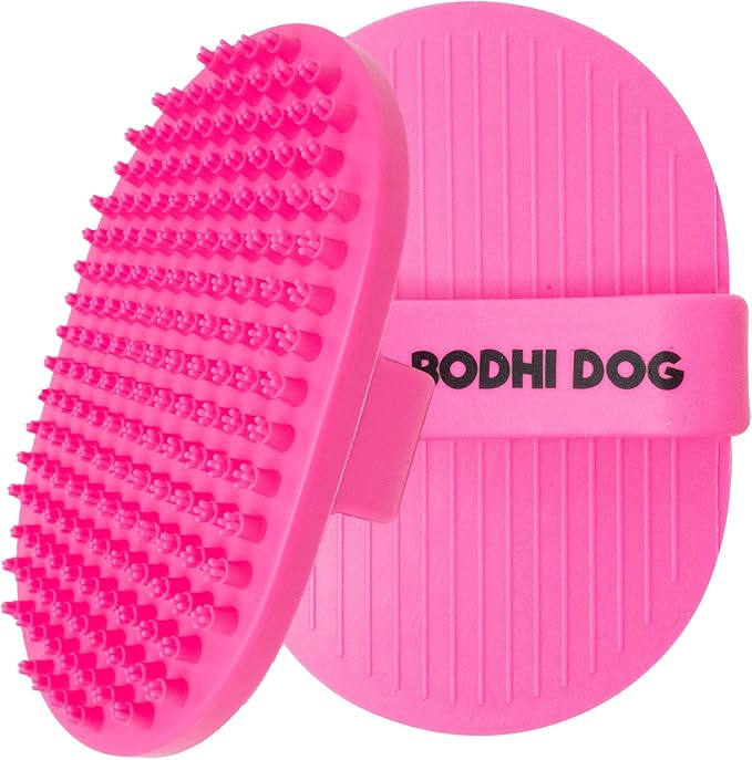 Bodhi Dog Shampoo Brush - Pet Grooming &amp; Bath Supplies for Dogs and Cats - Bath Brush for Long &amp; Short Hair - Premium Scrubber for Shower, Bathing &amp; Massage (Two Pack, Pink)