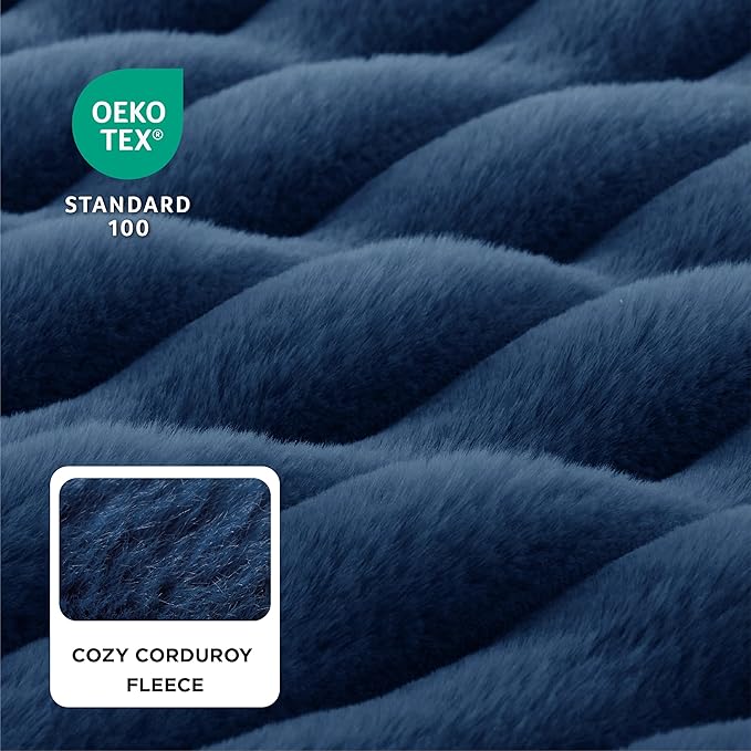 Bedsure Orthopedic Dog Bed for Small Dogs, Waterproof Memory Foam Small Pet Beds with Sides, Non-Slip Bottom and Egg-Crate Foam Medium Dog Couch Sofa with Washable Removable Corduroy Cover, Blue