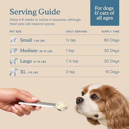 Fera Pets Cat &amp; Dog Collagen Powder - Bone, Gut, Joint and Skin Supplement - 5 Types of Collagen + Clinically Studied UC-II® - 4.23 oz