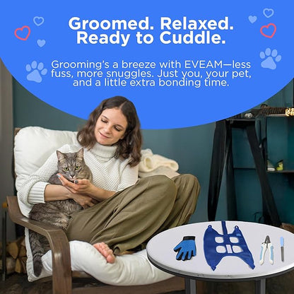 Pet Grooming Hammock for Cats &amp; Small Dogs – Nail Clipping Kit with Sling, Clippers, File, Glove, Straps &amp; Carabiners – Ideal for Trimming &amp; Ear Cleaning – [S/XS] (Pink, Small)