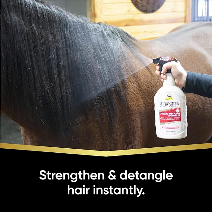Absorbine ShowSheen Hair Polish &amp; Detangler 32oz Spray Bottle, Horse and Dog Coat, Mane and Tail, Instant Detangling &amp; Reduces Hair Breakage for Healthy Grooming &amp; Radiant Shine