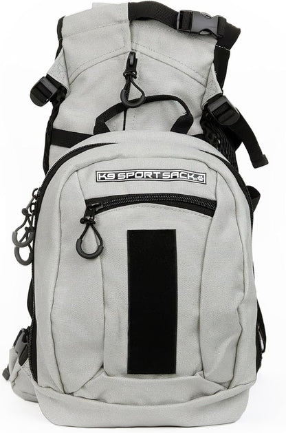 K9 Sport Sack Plus 2 - Small, Light Grey - Ideal for Dogs 13-16” Long - Adjustable, Backpack-Style Carrier with Multi-Functional Storage Pack, Thick Shoulder Straps &amp; Padded Back Panel