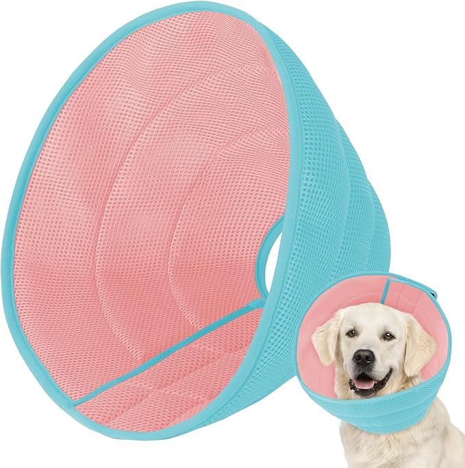 Dog Cone Soft Recovery Collars &amp; Cones After Surgery for Medium Large Dogs, Comfy Ecollars to Stop Licking, Adjustable, Dog Ecollars for Recovery Fabric: Soft Comfort, Ecollars of Shame Alternatives