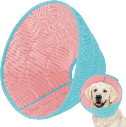 Dog Cone Soft Recovery Collars &amp; Cones After Surgery for Medium Large Dogs, Comfy Ecollars to Stop Licking, Adjustable, Dog Ecollars for Recovery Fabric: Soft Comfort, Ecollars of Shame Alternatives