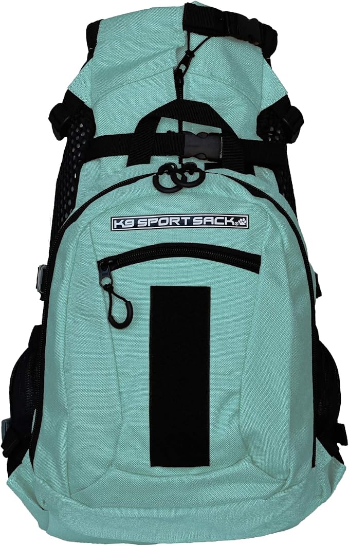 K9 Sport Sack Plus 2 - Medium, Summer Mint - Ideal for Dogs 17-19” Long - Adjustable, Backpack-Style Carrier with Multi-Functional Storage Pack, Thick Shoulder Straps &amp; Padded Back Panel