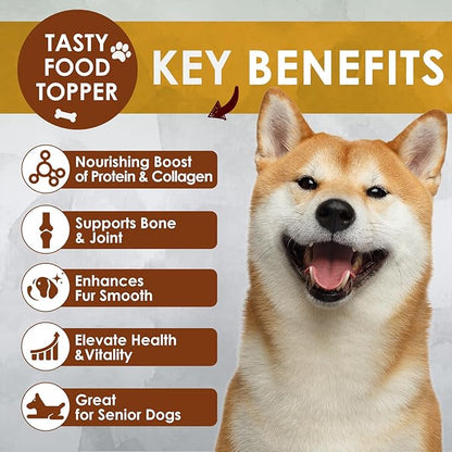 Zammex Grass-Fed Beef Bone Broth Protein Powder for Dogs &amp; Cats - Joint &amp; Bone Support, Healthy Fur Enhancer, Pet Food Topper for Dry &amp; Wet, 10.58oz