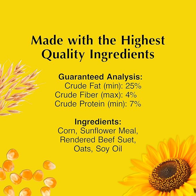 C&amp;S Sunflower Suet Nuggets, Suet Nuggets for Wild Birds, 27 Ounces