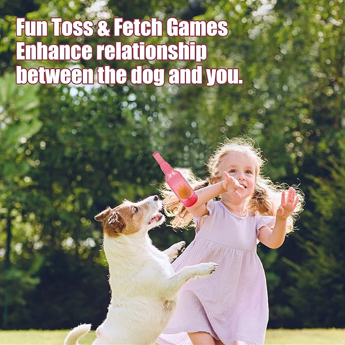 Floating Dog Chew Toy, Squeaky Indestructible Rubber Fetch Toy for Small Medium Large Dogs - Pool &amp; Lake Water Toys Red S