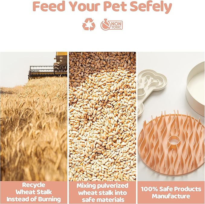 Slow Feeder Dog Bowl for Large Dogs with Non-Slip Base - Adjustable Speed Design, Removable Puzzle Inserts &amp; Dishwasher Safe, Pink