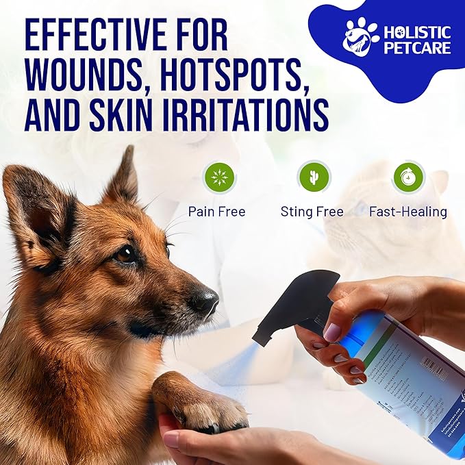 Colloidal Silver Spray for Dogs, Cats, Horses &amp; Birds - 20 PPM Effective Wound Care, Hot Spot Treatment, Skin Relief &amp; Immune Support - All-Natural Pet Silver Spray (16 Oz)