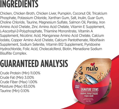 Nulo Freestyle Cat &amp; Kitten Wet Cat Food Signature Stew, Premium All Natural Grain-Free Cat Food Topper with No Added Minerals or Preservatives and High Animal-Based Protein 12 Count (Pack of 1)