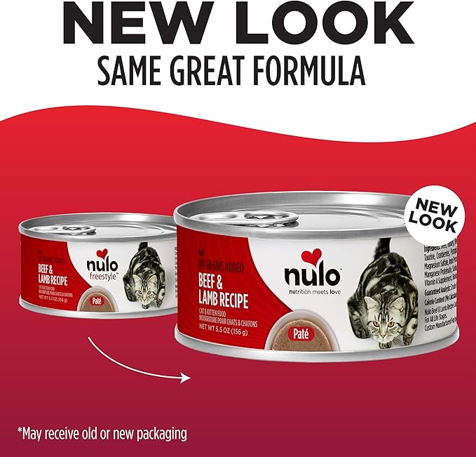 Nulo Beef &amp; Lamb Recipe Pate Wet Canned Cat Food, 5.5 Ounce (Pack of 24)