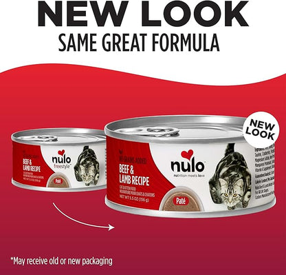Nulo Beef &amp; Lamb Recipe Pate Wet Canned Cat Food, 5.5 Ounce (Pack of 24)
