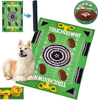 NFL Dallas Cowboys Dog Snuffle Mat – Interactive Pet Slow Feeder, Football Field Design Food Puzzle Toy for Dogs &amp; Cats, Foraging Activity Mat for Smarter Feeding