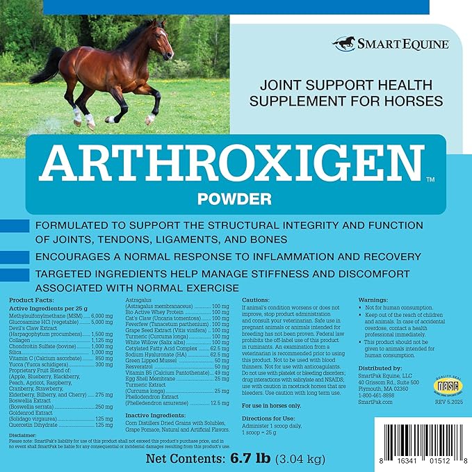 Uckele by SmartEquine Arthroxigen | Horse Joint Supplement, Glucosamine &amp; MSM for Horses | Encourages Strong Joints Mobility, Soft Tissue and Overall Wellness | 6.7 lb Bag