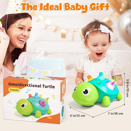 Vanmor Baby Toys 6–12 Months, Musical Turtle Infant Toy, Teething Toy with Music, Crawling Walking Toys for Babies, Early Learning Educational Toy with Light &amp; Sound, for Newborns