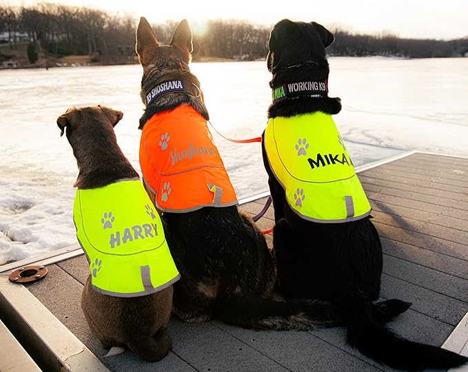 Custom Reflective Dog Vest High Visibility Reflective Jacket for Dogs Hunting Safety Gear with Elastic Strap &amp; Clasp, Comfortable, Perfect for Day and Night Walks!