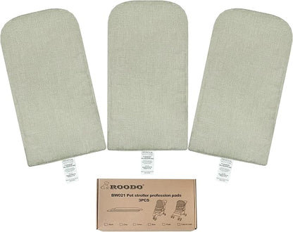 ROODO Pet Stroller Inner Pad for Exclusive Use,Original,Replaceable,Easy to Clean,Set of 3 pc(Light Khaki)