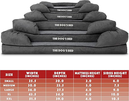 The Dog’s Bed Medium Support Memory Foam Dog Bed XXL Plush Grey 51.5x39, Pain Relief: Arthritis, Hip &amp; Elbow Dysplasia, Supportive, Calming, Waterproof Washable Cover,Veterinary-Approved