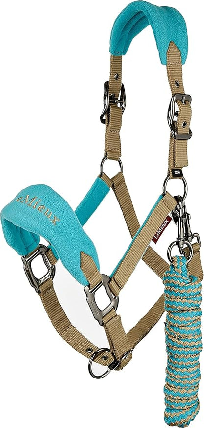 LeMieux Vogue Fleece Headcollar - Halter &amp; Leadrope - Extra Padding, Adjustable at Curb and Poll Strap