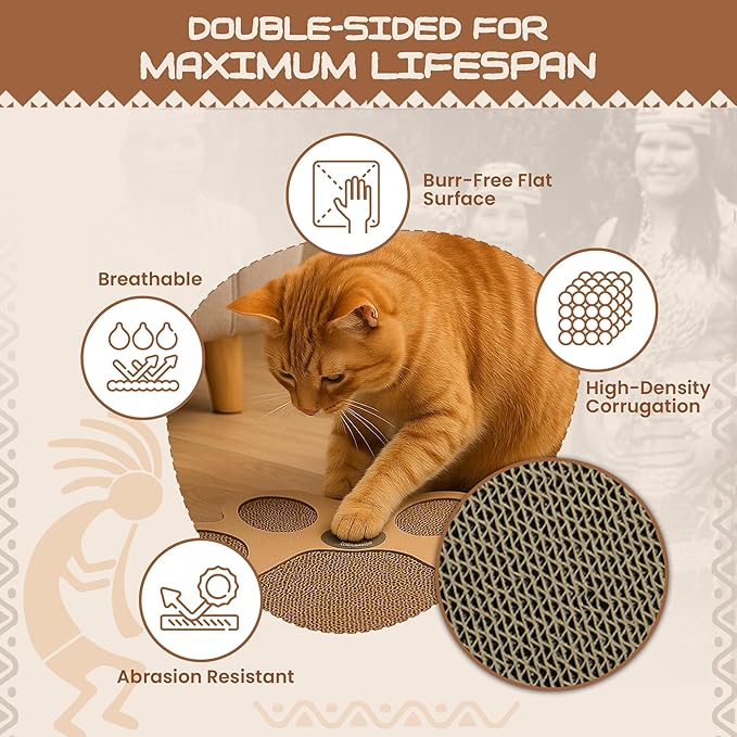 Paw-Shaped Cat Scratcher | Reversible Cardboard Kitten Scratcher | Kitten Scratching Board for Indoor Cats | cat Scratcher Cardboard for Small &amp; Medium Cats &amp; Kittens | Cat Toy (Small)