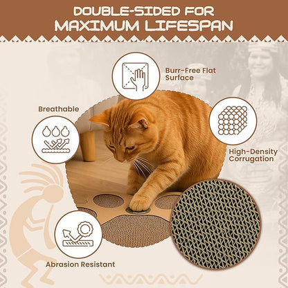 Paw-Shaped Cat Scratcher | Reversible Cardboard Kitten Scratcher | Kitten Scratching Board for Indoor Cats | cat Scratcher Cardboard for Small &amp; Medium Cats &amp; Kittens | Cat Toy (Small)