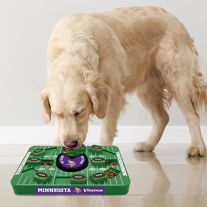 Pets First NFL Minnesota Vikings Large Puzzle Toy - New Size, Interactive Dog Treat &amp; Slow Feeding Puzzle