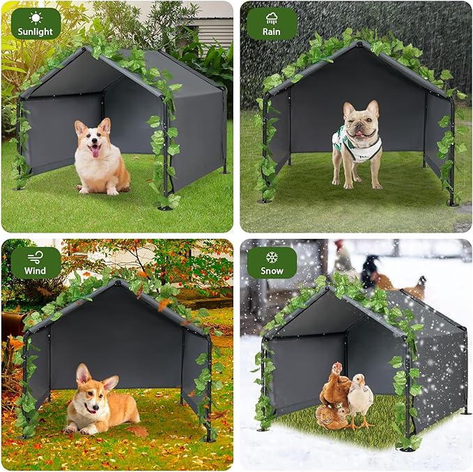 Large Dog Shade for Outside - LitaiL Outdoor Dog Kennel for Small Dogs, 4.1&