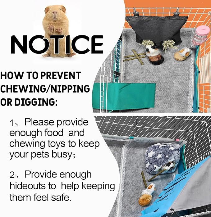 Guinea Pig Bedding, Disposable Guinea Pig Cage Liners, Charcoal Odor Controlling Absorbent Waterproof Pee Pads for Rabbits, Hamster and Other Small Animals. 18&