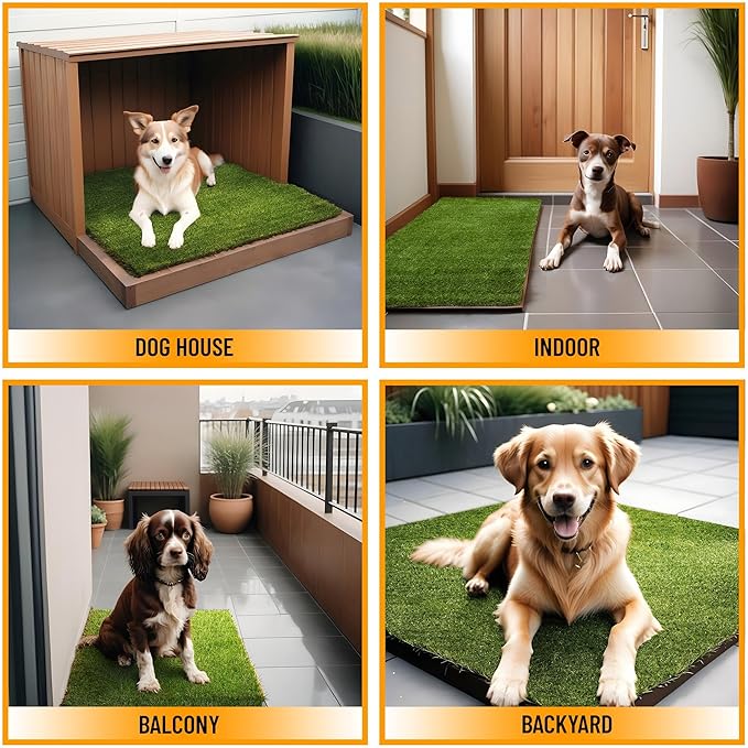 Ottomanson Artificial Grass Puppy Potty Training Pad, 2&