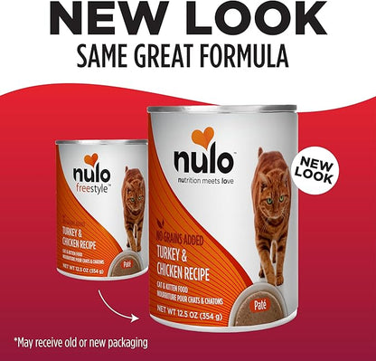 Nulo Turkey &amp; Chicken Recipe Pate Wet Canned Cat Food, 12.5 Ounce (Pack of 12)