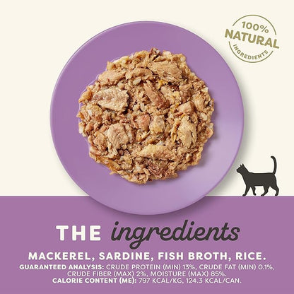 Applaws Natural Wet Cat Food in Broth, Limited Ingredient Canned Wet Cat Food, No Additives, Made with Natural Ingredients, Mackerel &amp; Sardine in Broth (24 x 5.5oz Cans)