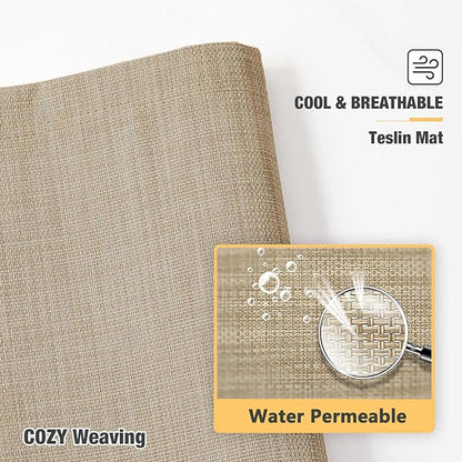 Veehoo Chew Proof Elevated Dog Bed - Cooling Raised Pet Cot - Silver Aluminum Frame and Durable Textilene Mesh Fabric, Unique Designed No-Slip Feet for Indoor or Outdoor Use, Beige Coffee, Large
