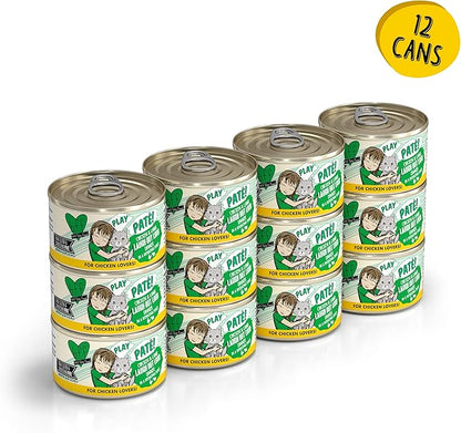 Weruva B.F.F. Play - Best Feline Friend Paté Lovers, Aw Yeah!, Chicken &amp; Lamb Laugh Out Loud with Chicken &amp; Lamb, 2.8oz Can (Pack of 12)