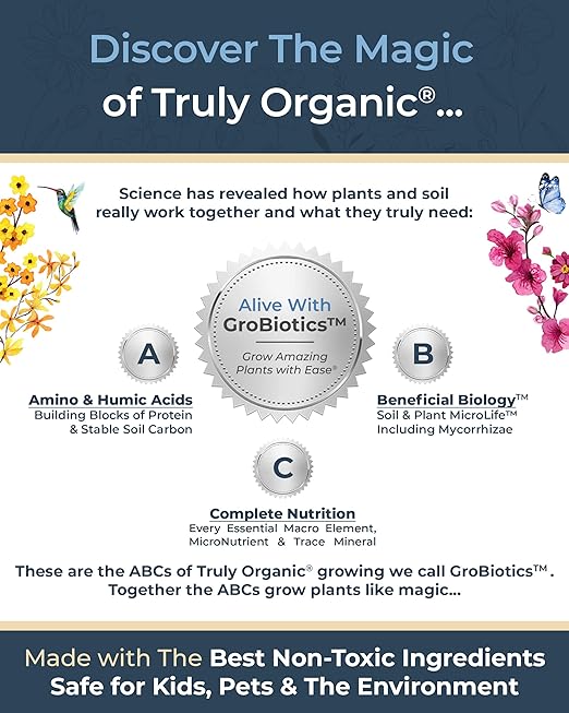 Organic Plant Magic - Truly Organic™ Fast-Acting Water Soluble Plant Food - All-Purpose Fertilizer Concentrate for Flower, Vegetable, Herb, Fruit Tree, Garden &amp; Indoor Houseplants [One 1/2 lb Bag]