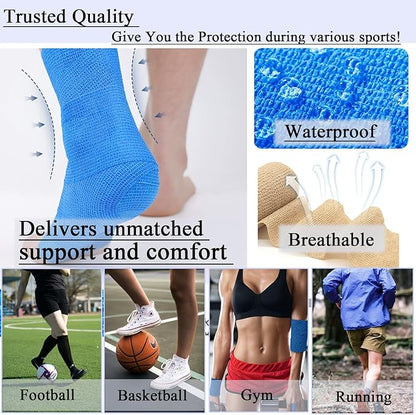 Self Adhesive Tape Wrap 8 Rolls,Non-Woven Self Adherent Vet Wrap Tape,10CM x 4.5M Cohesive Bandage Tape for Wrist &amp; Ankle,Elastic Grip Cover (8colors-8Rolls(4inches))