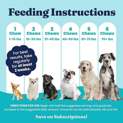 Solid Gold Calming Chews for Dogs - Dog Calming Chews w/Melatonin for Separation, Stress &amp; Hyperactivity Relief - Supports Relaxation for Travel, Fireworks &amp; Storms - All Ages &amp; Sizes - Bacon 120ct