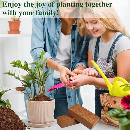 ZeeDix 10 Pack Premium Coco Coir Brick, Organic Compressed Coconut Coir Bricks Seed Starter Potting Soil for Plants, Coconut Fiber Substrate with Low EC &amp; pH Balance for Gardening Flower Herbs