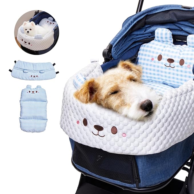 Stroller Cover for Pets, Removable &amp; Washable Dog Stroller Cushion, Cushion &amp; Cover for Dogs &amp; Cats, Blue