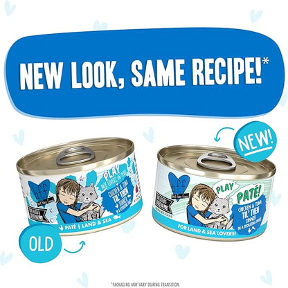 Weruva B.F.F. Play - Best Feline Friend Paté Lovers, Aw Yeah!, Chicken &amp; Tuna Til&