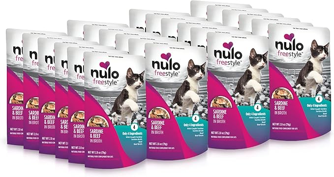 Nulo Freestyle Cat &amp; Kitten Wet Cat Food Pouch, Premium All Natural Grain-Free Soft Cat Food Topper with Amino Acids for Heart Health and High Animal-Based Protein