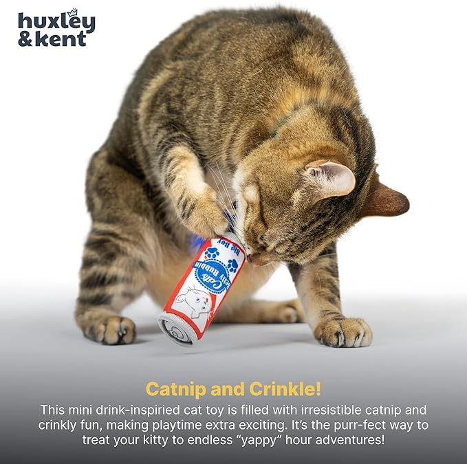 Huxley &amp; Kent Plush Cat Toy - Interactive Catnip Toy for Cats &amp; Kittens - Soft Kitty Toy with Crinkle &amp; Catnip - Fun Indoor Play Toy - Belly Rubbin