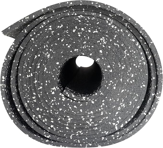 Playsafer Genaflex Rubber Gym Floor Mat, Heavy Duty Commercial Protective Gym Flooring Roll - 8mm Thick (10% Grey, 4&