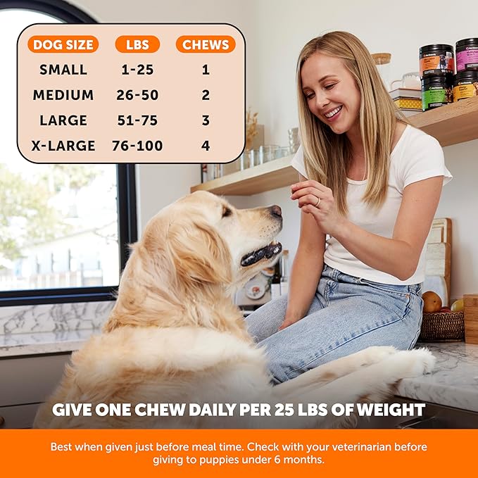 Hip &amp; Joint Health - Glucosamine for Dogs Soft Chews, Joint Supplement for Dogs with Glucosamine Chondroitin, MSM, Turmeric, Anti Inflammatory, Support + Mobility (Chicken 90ct)