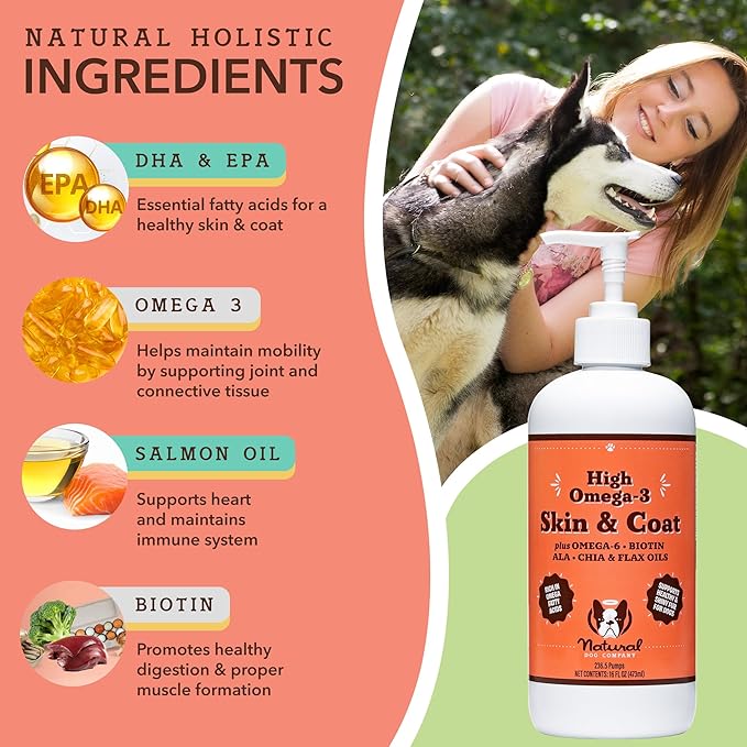 Natural Dog Company Healthy Joints, Skin and Coat Bundle for Dogs, Includes (1) Bottle Natural Dog Company Skin and Coat Oil, (1) Bottle Liquid Glucosamine, Food Topper, Dog&