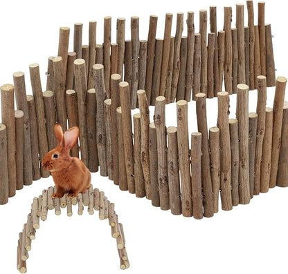 Hamster Toys, Flexible Hamster Wooden Bridge, 11.8In Hamster Fence, Hamster Cage Decor and Platforms, Hamster Cage Accessories(11.8In)