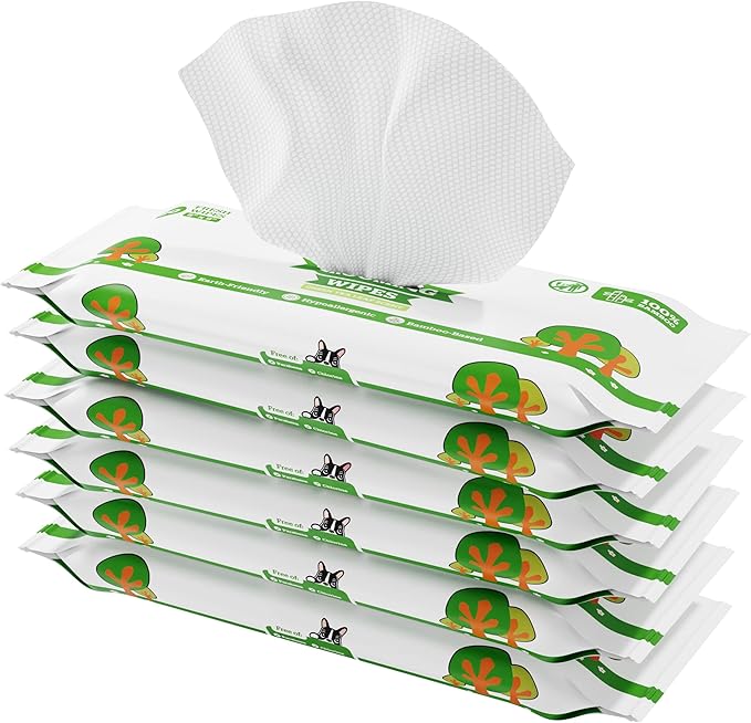 Pogi’s Dog Wipes Travel Packs – Hypoallergenic Pet Wipes for Paws, Body &amp; Butt – Cleaning &amp; Hydrating, Green Tea Scent, 120-Count