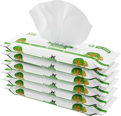 Pogi’s Dog Wipes Travel Packs – Hypoallergenic Pet Wipes for Paws, Body &amp; Butt – Cleaning &amp; Hydrating, Green Tea Scent, 120-Count