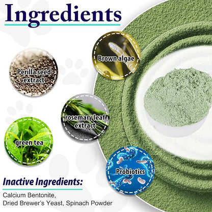 Dog Teeth Cleaning Powder - Dog Dental Powder - Targets Tartar &amp; Reduces Plaque &amp; Bad Breath - Teeth Cleaning Made Easy Eliminate - Formulated for Small, Medium, Large Dogs (2PCS)