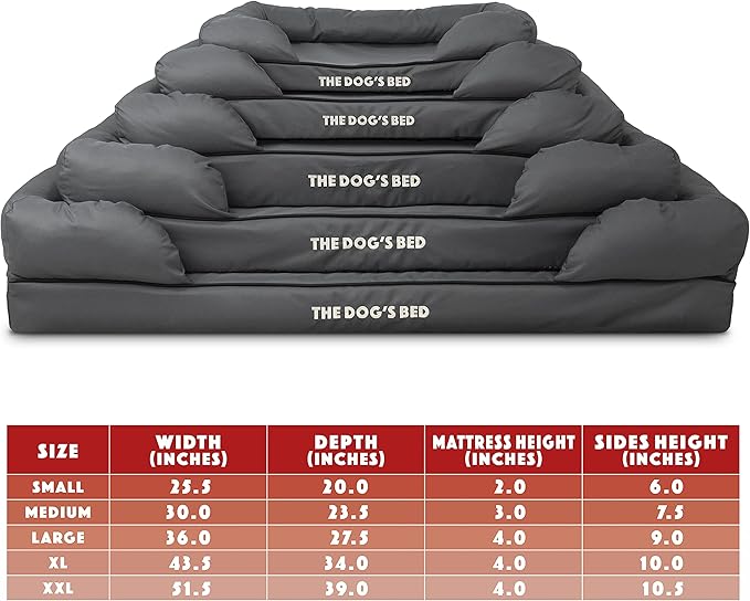 The Dog’s Bed XL Grey 43.5x34, Memory Foam, Pain Relief: Arthritis, Hip &amp; Elbow Dysplasia, Post Surgery, Lameness, Supportive, Calming, Waterproof Washable Cover, Veterinary Approved